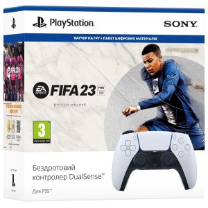 Игровой джойстик Sony PS5 DualSense White (ваучер FIFA23)